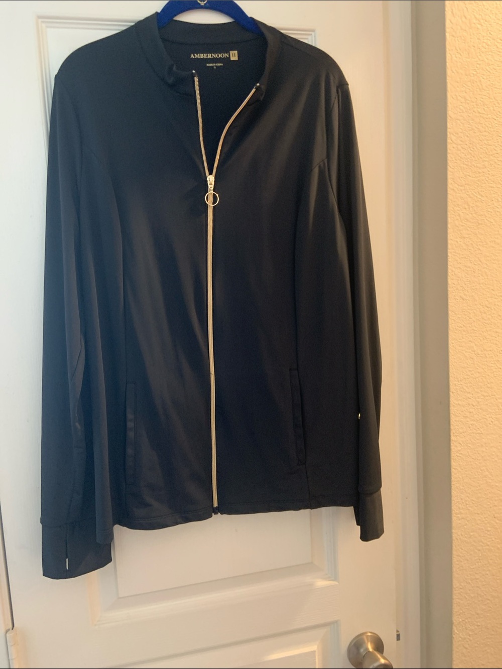 AmberNoon II Black Jacket with Gold Zip